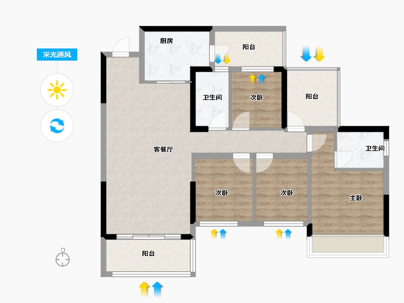 广西壮族自治区-崇左市-德邻公馆-99.35-户型库-采光通风