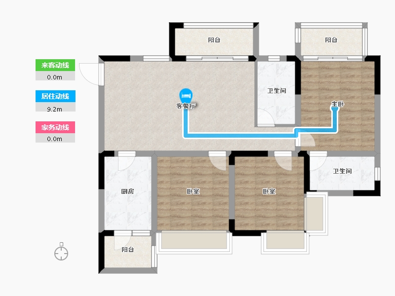 四川省-眉山市-天府桃源-95.64-户型库-动静线