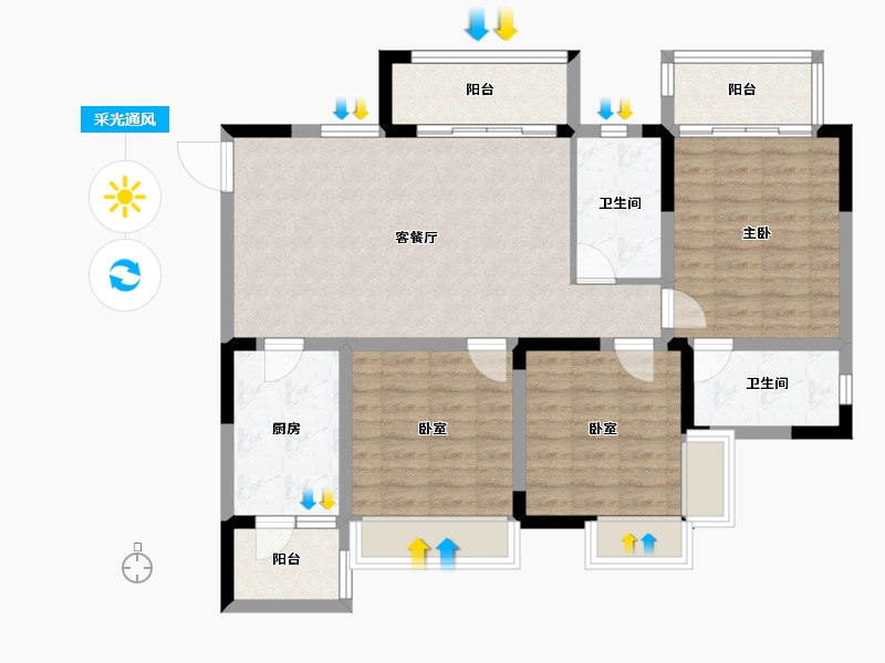 四川省-眉山市-天府桃源-95.64-户型库-采光通风