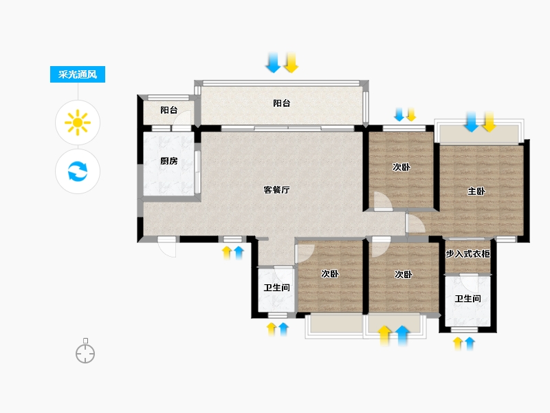 四川省-成都市-中建天府公馆-110.00-户型库-采光通风