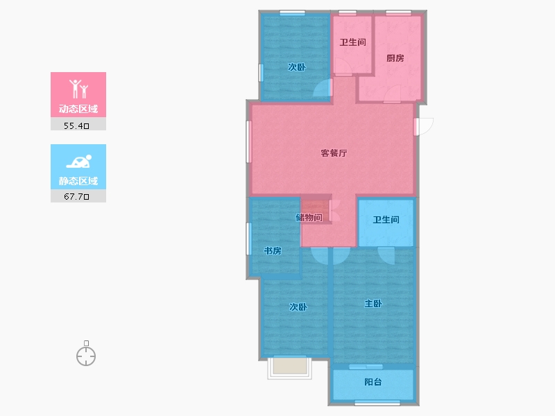 山西省-太原市-远大·凤玺湾-110.39-户型库-动静分区