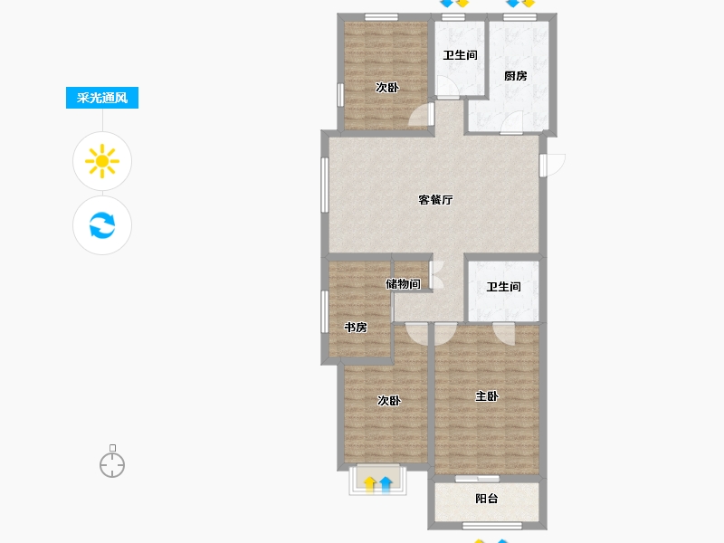 山西省-太原市-远大·凤玺湾-110.39-户型库-采光通风