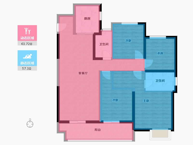 江苏省-扬州市-合景领峰-108.00-户型库-动静分区