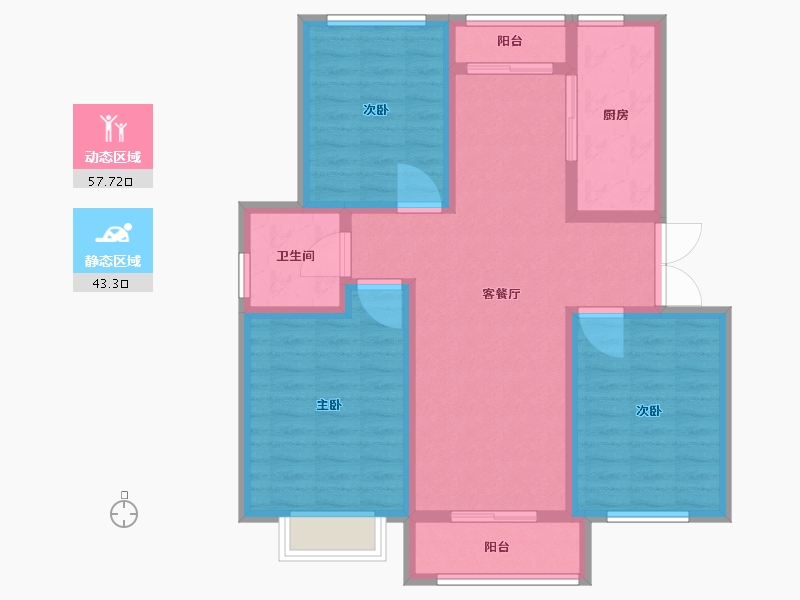 山西省-朔州市-京城港-90.01-户型库-动静分区