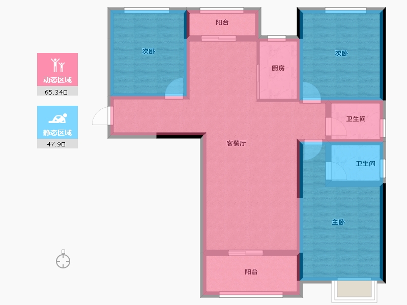 湖北省-孝感市-新天地-100.50-户型库-动静分区