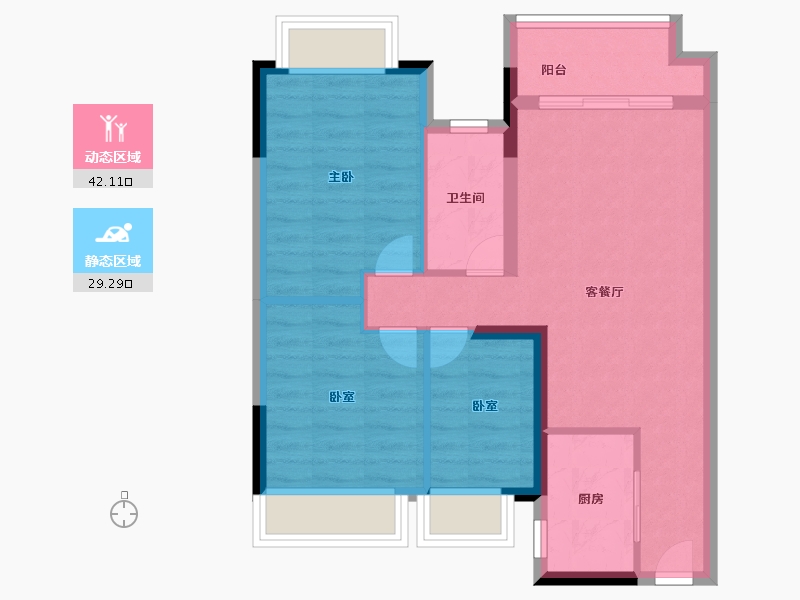 广东省-珠海市-阳光一号-63.50-户型库-动静分区