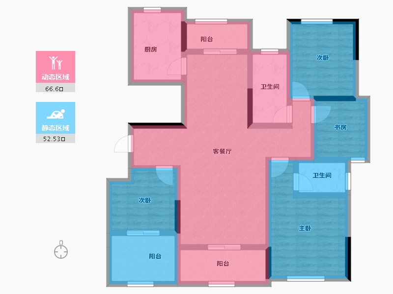 湖南省-常德市-石门东城世家-104.24-户型库-动静分区