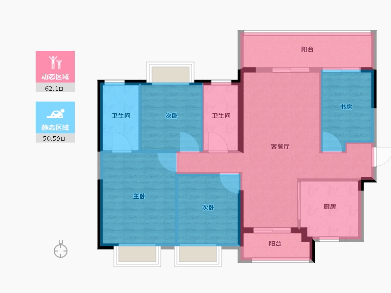 广东省-广州市-深业颐泽府-102.00-户型库-动静分区