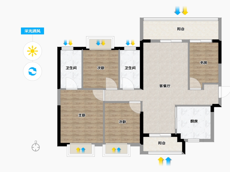 广东省-广州市-深业颐泽府-102.00-户型库-采光通风