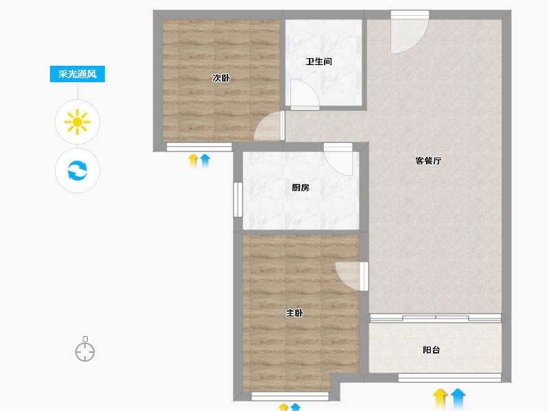 河北省-邢台市-华年里-72.03-户型库-采光通风