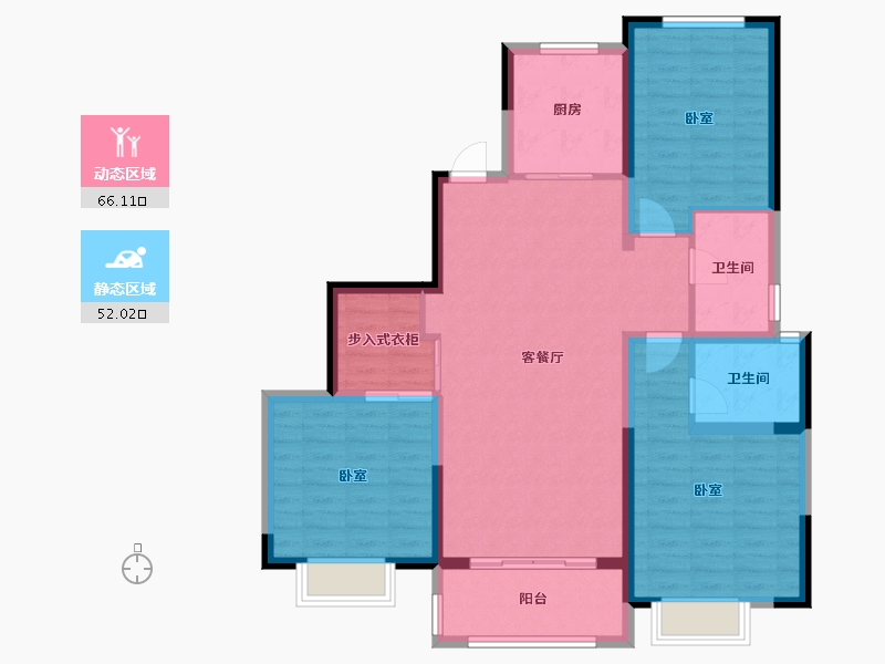 河南省-安阳市-林州柒号院-106.40-户型库-动静分区