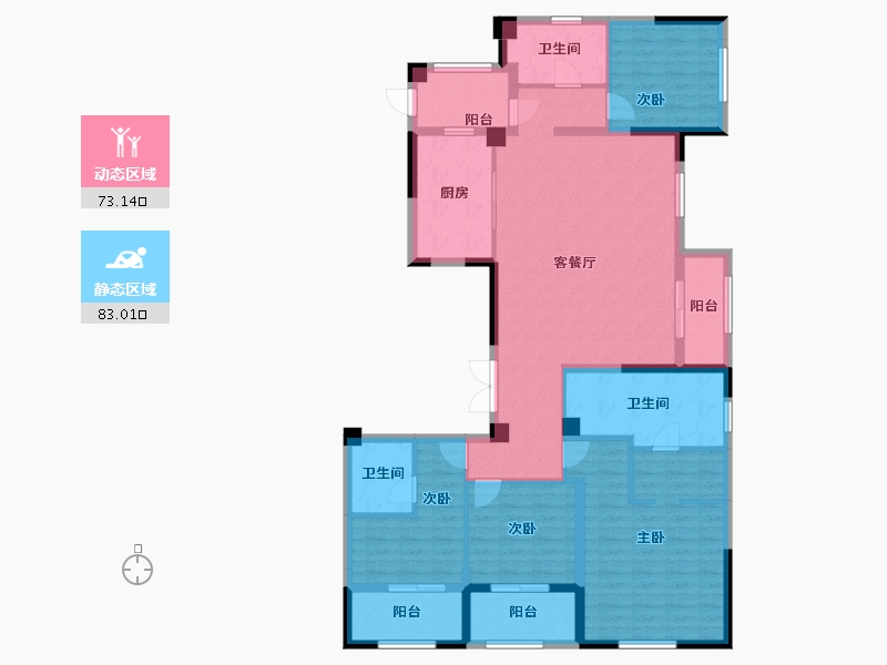 浙江省-宁波市-星悦中心·住宅-139.69-户型库-动静分区