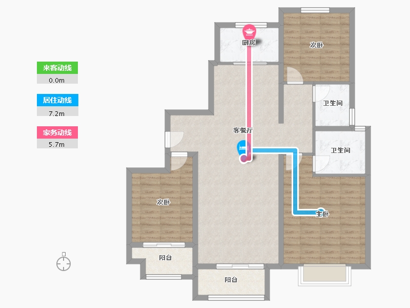 河北省-石家庄市-九福熙悦府-105.77-户型库-动静线