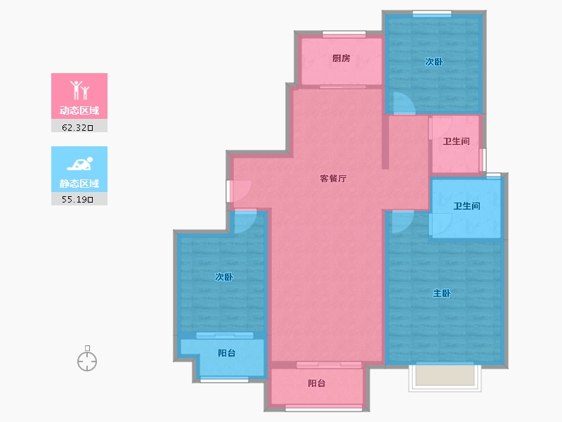 河北省-石家庄市-九福熙悦府-105.77-户型库-动静分区