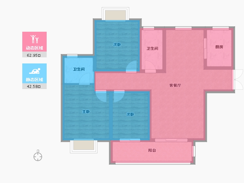 河南省-南阳市-国海•翰林学府-94.00-户型库-动静分区