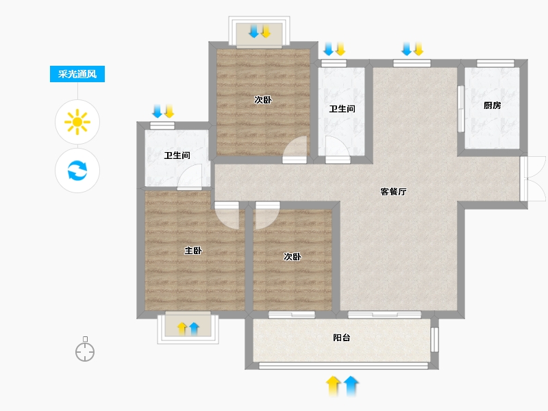 河南省-南阳市-国海•翰林学府-94.00-户型库-采光通风