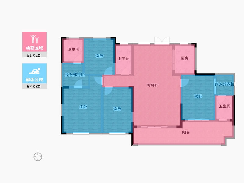 贵州省-黔西南布依族苗族自治州-万聚·公园城-132.35-户型库-动静分区