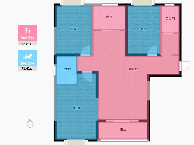 河南省-南阳市-国海•翰林学府-103.20-户型库-动静分区