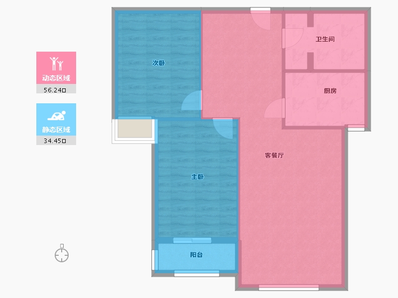 河北省-石家庄市-书香华苑-83.70-户型库-动静分区