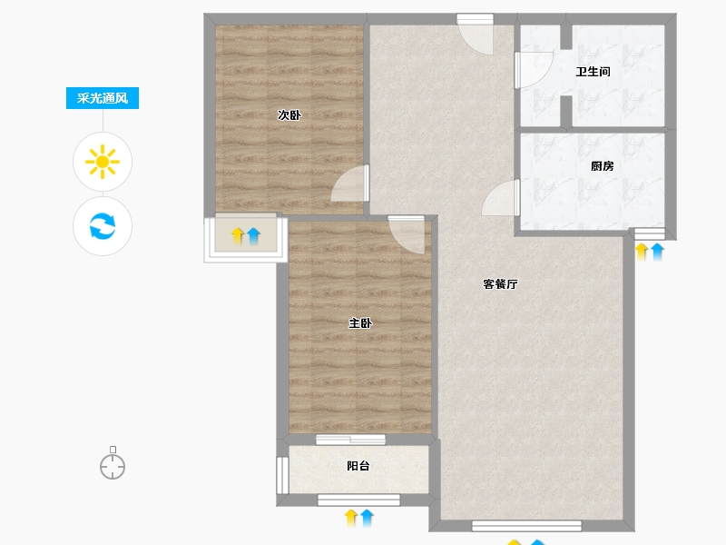 河北省-石家庄市-书香华苑-83.70-户型库-采光通风