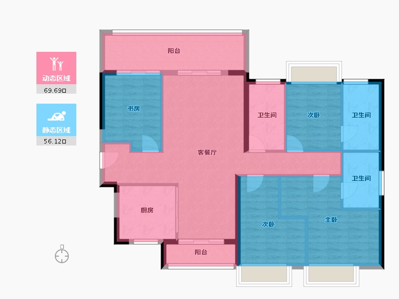 广东省-广州市-深业颐泽府-113.86-户型库-动静分区