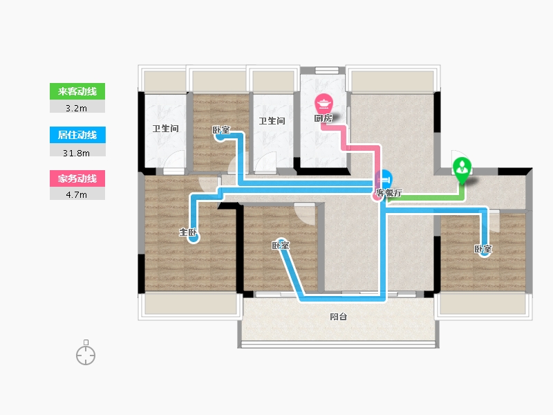 湖北省-十堰市-碧桂园·十里江湾-100.08-户型库-动静线