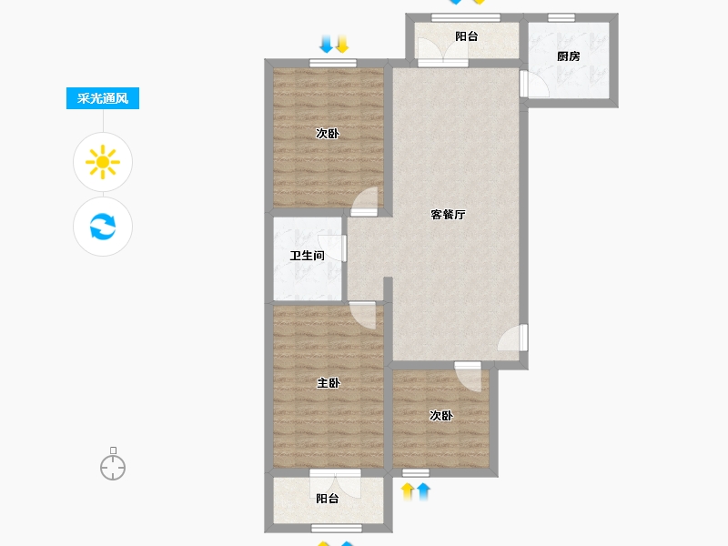 山西省-太原市-半山中庭-91.80-户型库-采光通风