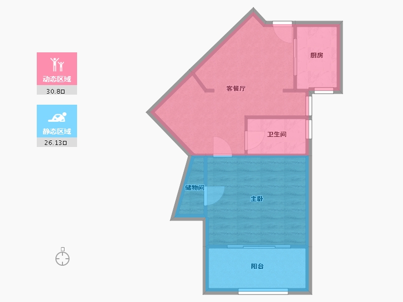 上海-上海市-清涧三街坊-43.32-户型库-动静分区