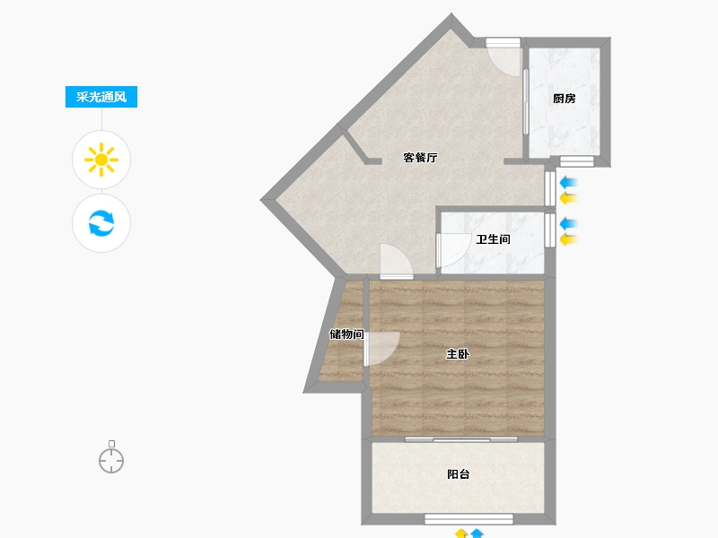 上海-上海市-清涧三街坊-43.32-户型库-采光通风