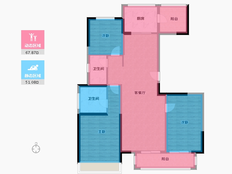 浙江省-湖州市-蓝城尊园-106.41-户型库-动静分区