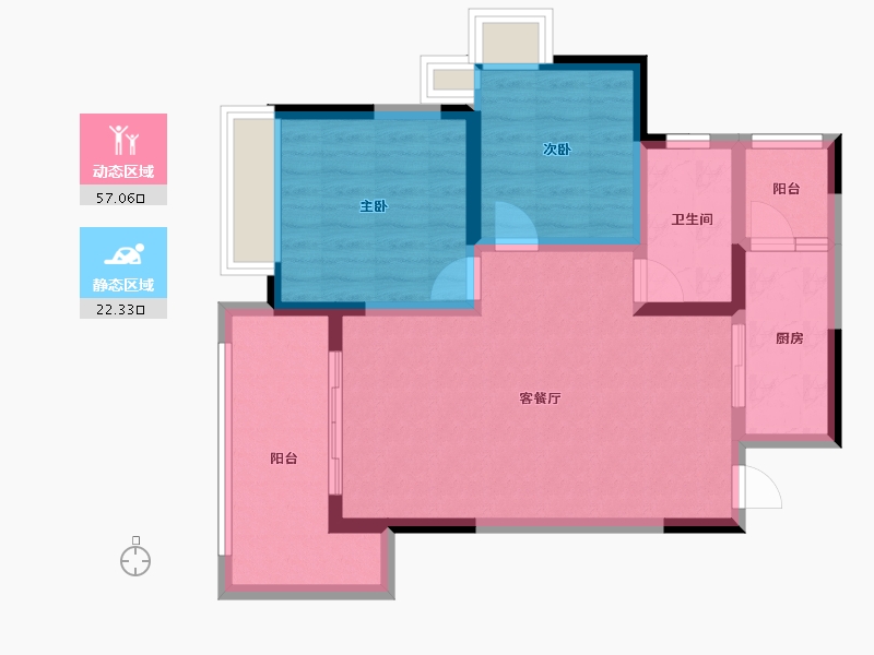 四川省-成都市-棠湖泊林城南郡​-70.41-户型库-动静分区