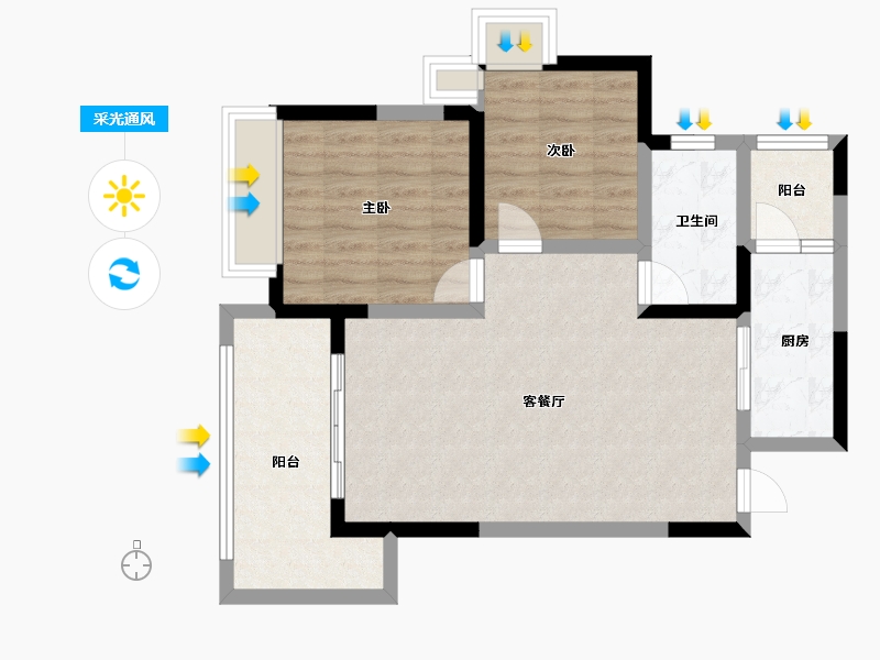 四川省-成都市-棠湖泊林城南郡​-70.41-户型库-采光通风