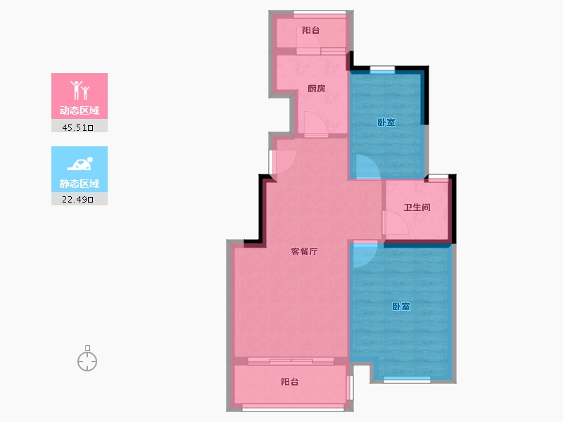 福建省-南平市-建瓯碧桂园-60.84-户型库-动静分区