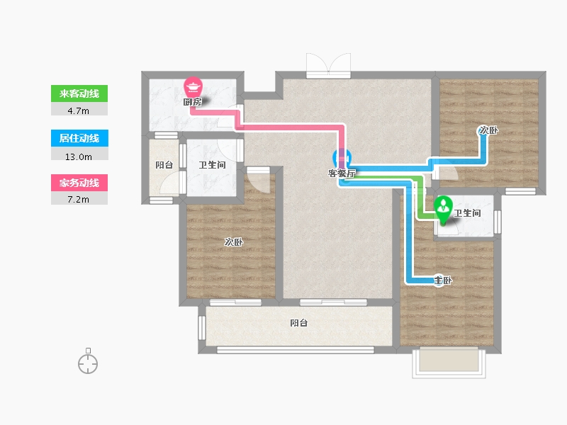 河南省-焦作市-沁阳晨升一號城邦-95.21-户型库-动静线