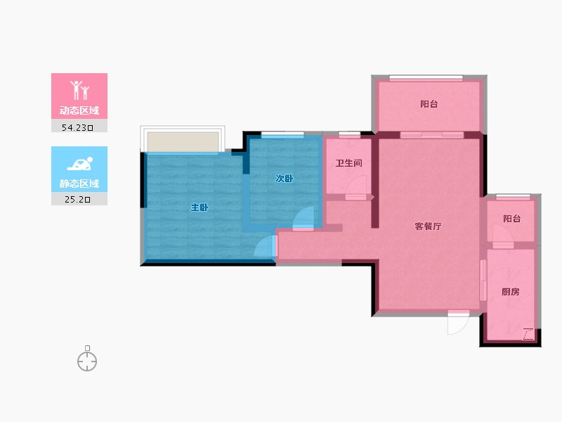 四川省-成都市-棠湖泊林城南郡​-69.61-户型库-动静分区