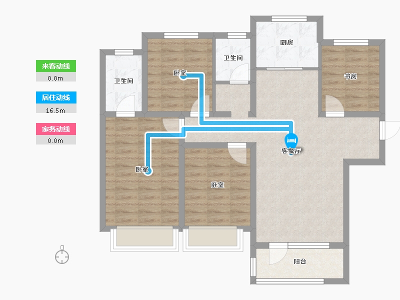 河北省-唐山市-禹洲嘉誉瀞湖-87.43-户型库-动静线