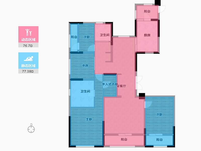 浙江省-宁波市-星悦中心·住宅-136.81-户型库-动静分区