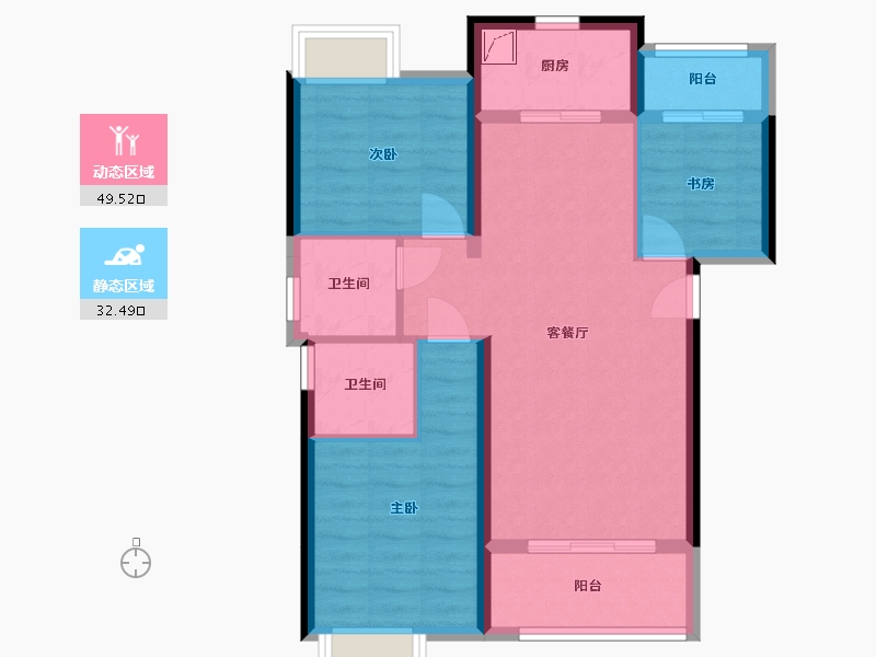 福建省-厦门市-金林湾花园-一期-110.00-户型库-动静分区