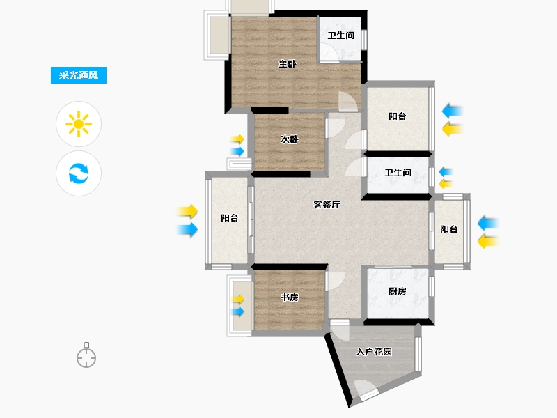 广东省-汕尾市-振业时代花园-100.00-户型库-采光通风