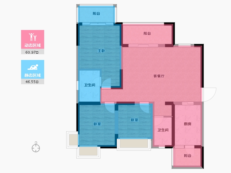 四川省-眉山市-天府桃源-95.60-户型库-动静分区