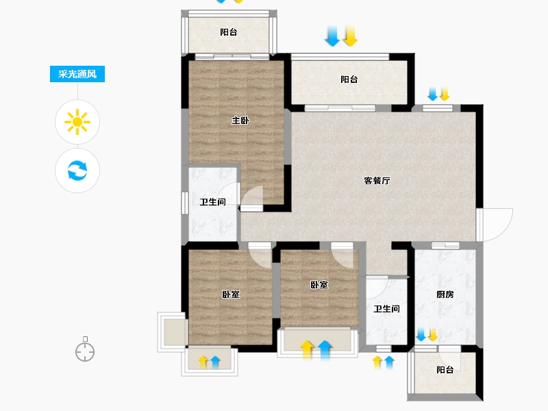 四川省-眉山市-天府桃源-95.60-户型库-采光通风