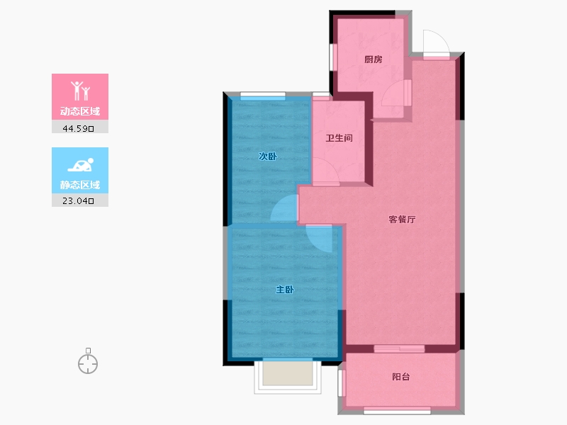 浙江省-嘉兴市-海伦堡氿月湾-60.00-户型库-动静分区