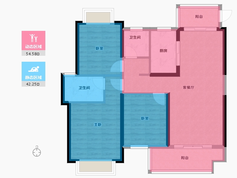 江西省-南昌市-万科玖里-86.49-户型库-动静分区