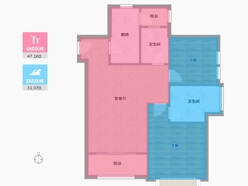 四川省-成都市-桐梓林欧城-72.13-户型库-动静分区