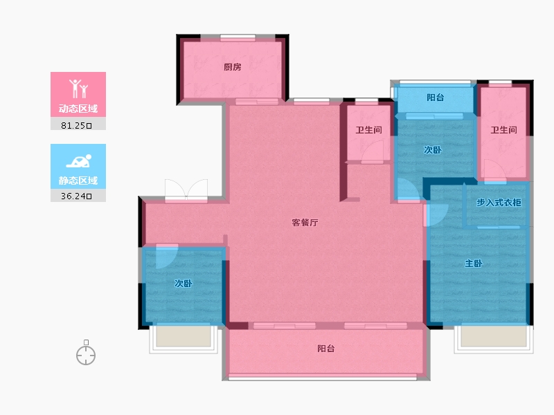 安徽省-阜阳市-金悦君庭-105.00-户型库-动静分区