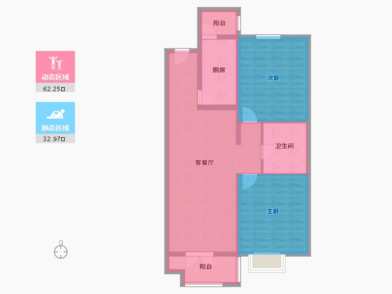 山西省-太原市-半山中庭-85.19-户型库-动静分区