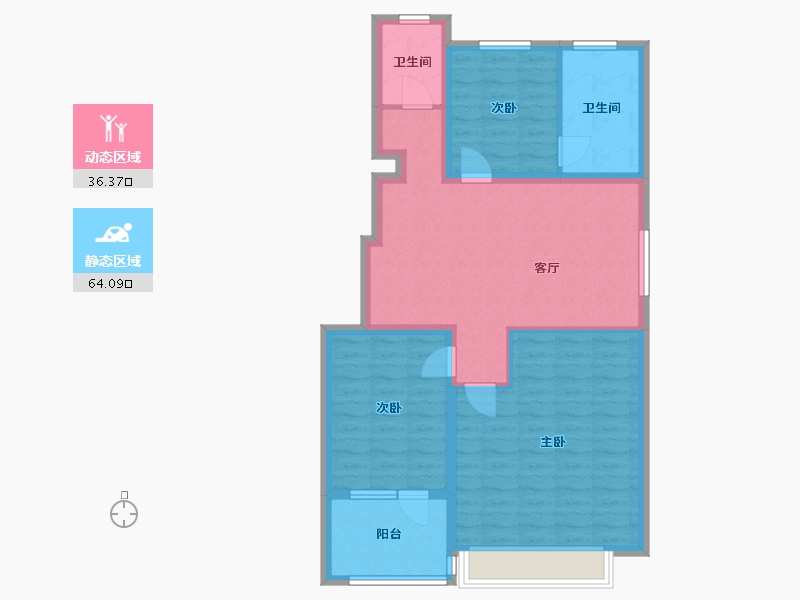 山东省-东营市-东府大院-90.00-户型库-动静分区