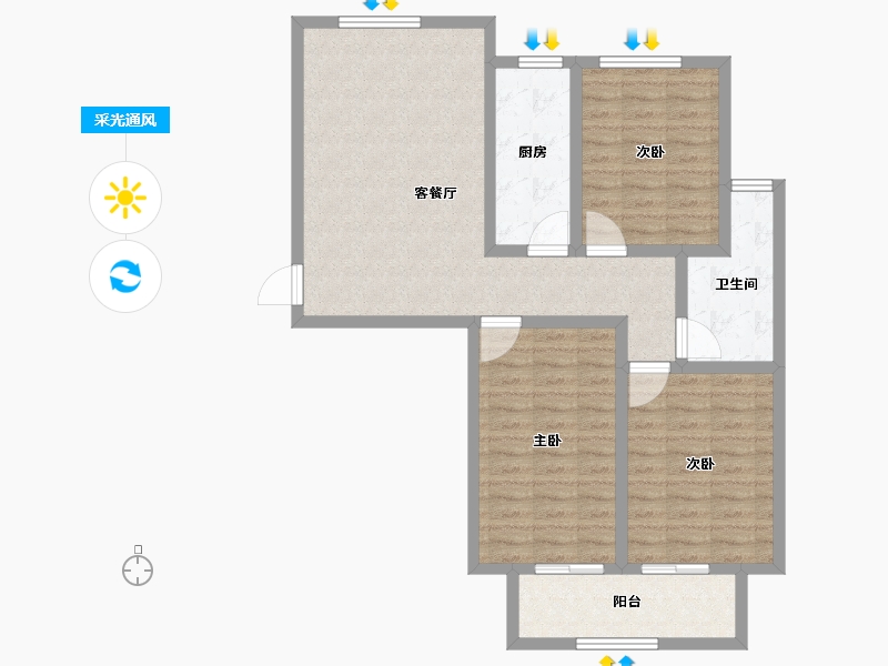 河北省-石家庄市-厚德·中央锦城-93.66-户型库-采光通风