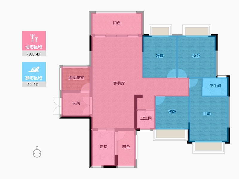 湖南省-郴州市-鑫盛仁城花苑-118.83-户型库-动静分区