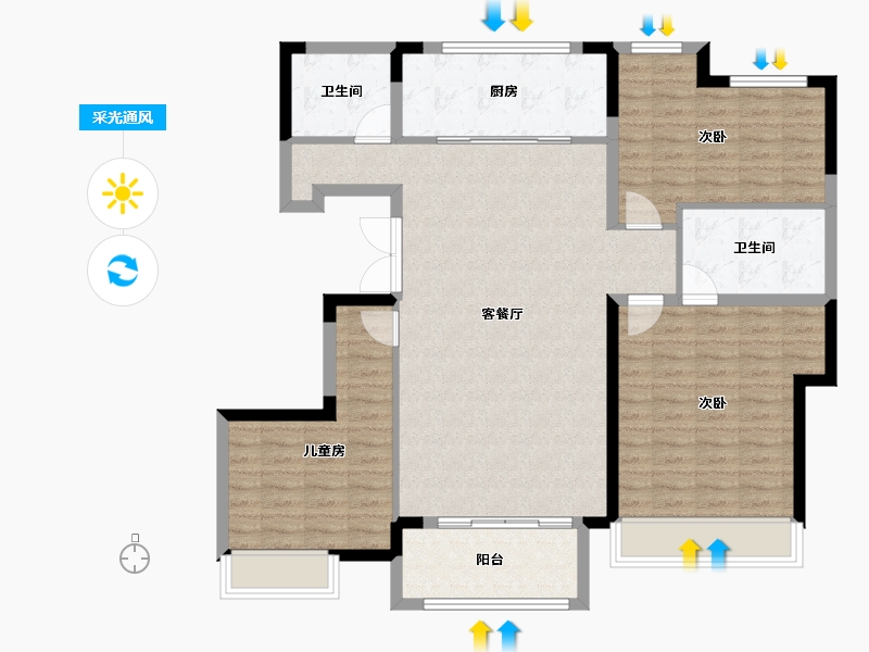 山东省-德州市-红烨一品-114.67-户型库-采光通风